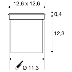 ROCCI 125, vanjska ugradbena montaža, LED, 3000K, IP67, četvrtasta, nehrđajući čelik 316, max. 6W