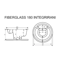 Drvena fiberglass kada - integrirani grijač