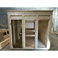Eco moderna sauna 2.4x2.4m borovina