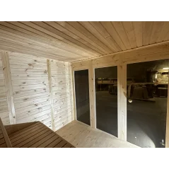 Eco moderna sauna 2.4x2.4m borovina