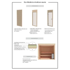 Eco moderna sauna 2.4x2.4m borovina