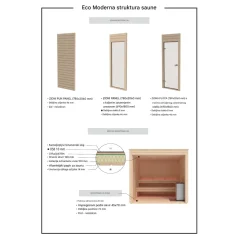 Eco moderna sauna 2.4x4.8m borovina