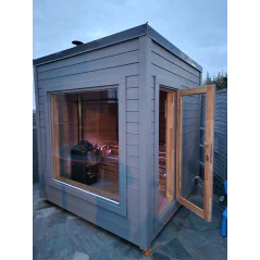 Moderna sauna 2.3x2.3m borovina