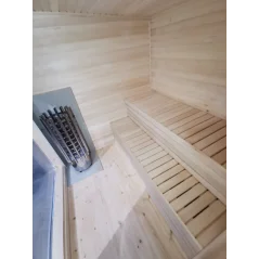 Moderna sauna 2.3x2.3m borovina