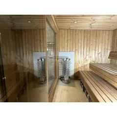 Lux moderna sauna 2.3x4.4m termo drvo/borovina
