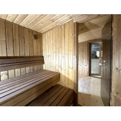 Lux moderna sauna 2.3x4.4m termo drvo/borovina