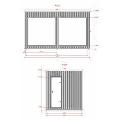 Lux moderna sauna 2.3x4.4m termo drvo/borovina