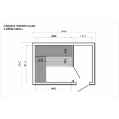 Lux moderna sauna 2.3x3.4m termo drvo/borovina