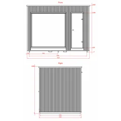 Lux moderna sauna 2.3x3.4m termo drvo/borovina