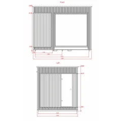 Lux moderna sauna 2.3x3.3m termo drvo/borovina