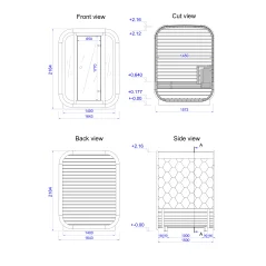 Mini pravokutna sauna termo drvo/borovina