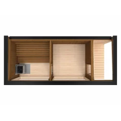 Lux moderna sauna 2.3x5.4m termo drvo/borovina