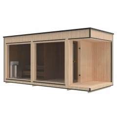 Lux moderna sauna 2.3x5.4m termo drvo/borovina