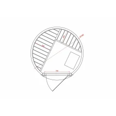 Vertikalna sauna 2.20 m Ø 1.48 m termo drvo
