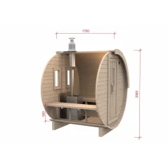 Sauna bačva 1.7 m Ø 1.97 m termo drvo