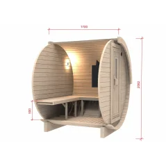 Sauna bačva 1.7 m Ø 1.97 m termo drvo