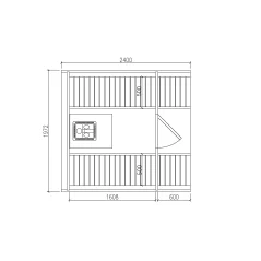 Sauna bačva 2.4 m Ø 1.97 m termo drvo