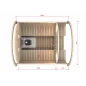 Sauna bačva 2.4 m Ø 1.97 m termo drvo