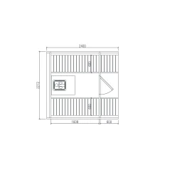Sauna bačva 2.4 m Ø 2.27 m termo drvo