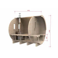 Sauna bačva 3.0 m Ø 1.97 m termo drvo