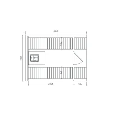 Sauna bačva 3.0 m Ø 2.27 m termo drvo