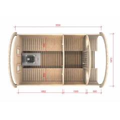 Sauna bačva 3.5 m Ø 1.97 m borovina