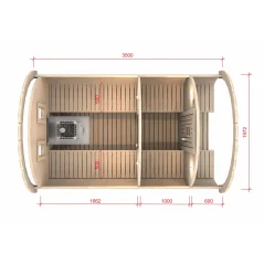 Sauna bačva 3.5 m Ø 1.97 m termo