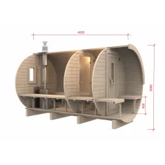 Sauna bačva 4.0 m Ø 1.97 m borovina