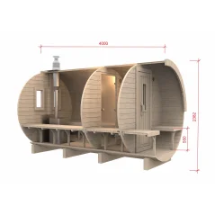 Sauna bačva 4.0 m Ø 2.27 m borovina