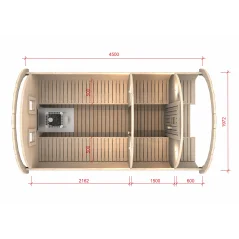 Sauna bačva 4.5 m Ø 1.97 m borovina