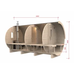 Sauna bačva 4.5 m Ø 1.97 m termo