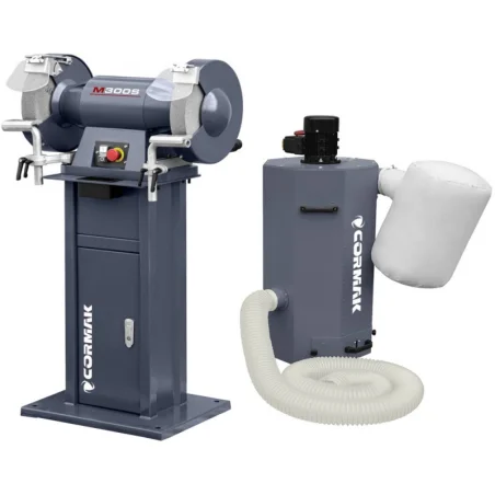 Dvostrana stolna brusilica M300S s postoljem i usisavačem za strugotine MDC750 400V CORMAK