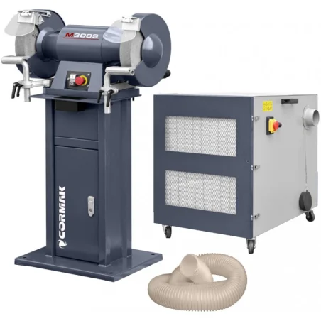 Dvostrana stolna brusilica M300S s postoljem i usisavačem za strugotine MDC1500 400V CORMAK