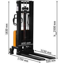 Poluelektrični paletni viličar B1025 1000kg 2500mm CORMAK