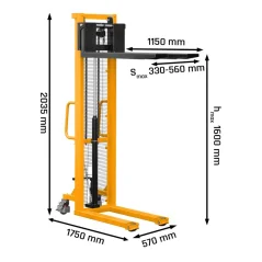 Hidraulički ručni paletni slagač P716 700kg 1600mm CORMAK