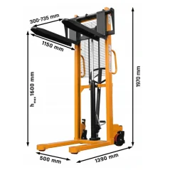 Hidraulički ručni paletni slagač WRHS 1516 1500kg 1600mm CORMAK