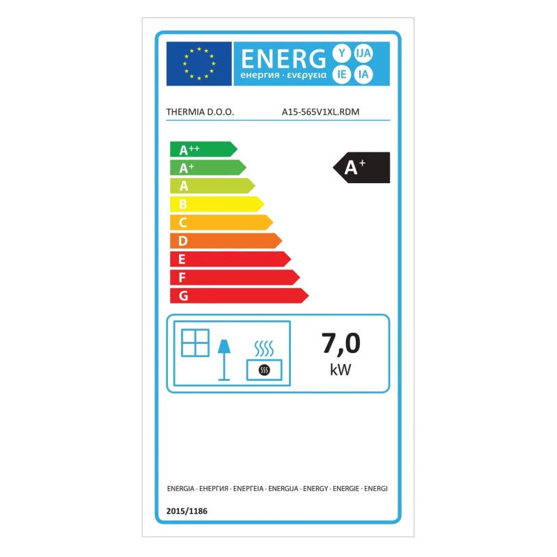 Kaminska peć Thermia Eos 210 XL Ring - crni, bez kamena